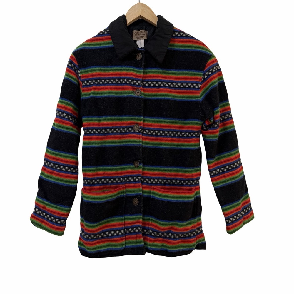 Vintage Pendleton Knockabout‎ Womens Stripe Wool Jacket Size 6 Southwestern FLAW